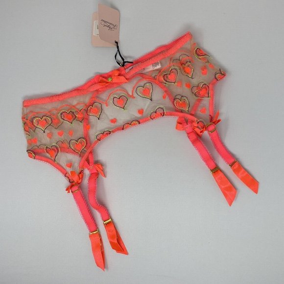 Agent Provocateur Perdia Neon Pink Suspender AP4 Large NWT